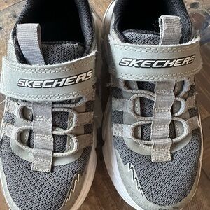 Skechers Kids Gray and White Athletic Sneakers